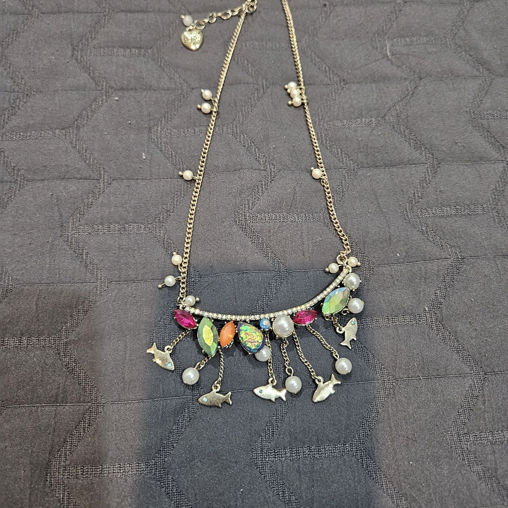 Betsey Johnson Multicolor Gemstone Necklace - Picture 2 of 4